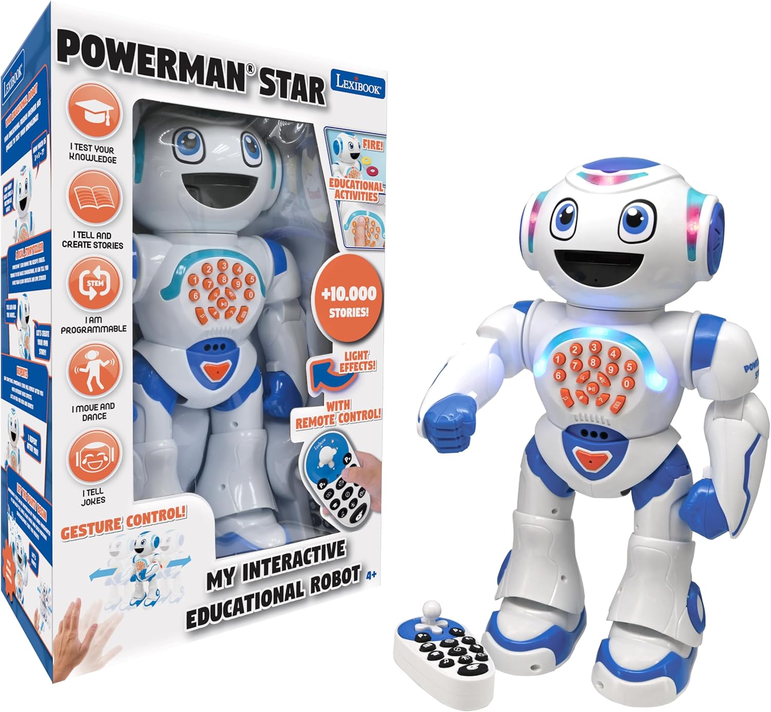 Lexibook, Powerman Star Talking Robot Toy with Remote Control Programmable for Ages 4+ ROB85EN