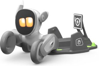 Loona: Your Adorably Intelligent Petbot GPT-4o Chat Enabled with Voice Command and Gesture Recognition, Gift for Boys and Girls 2024 - V20 - with Charging Dock