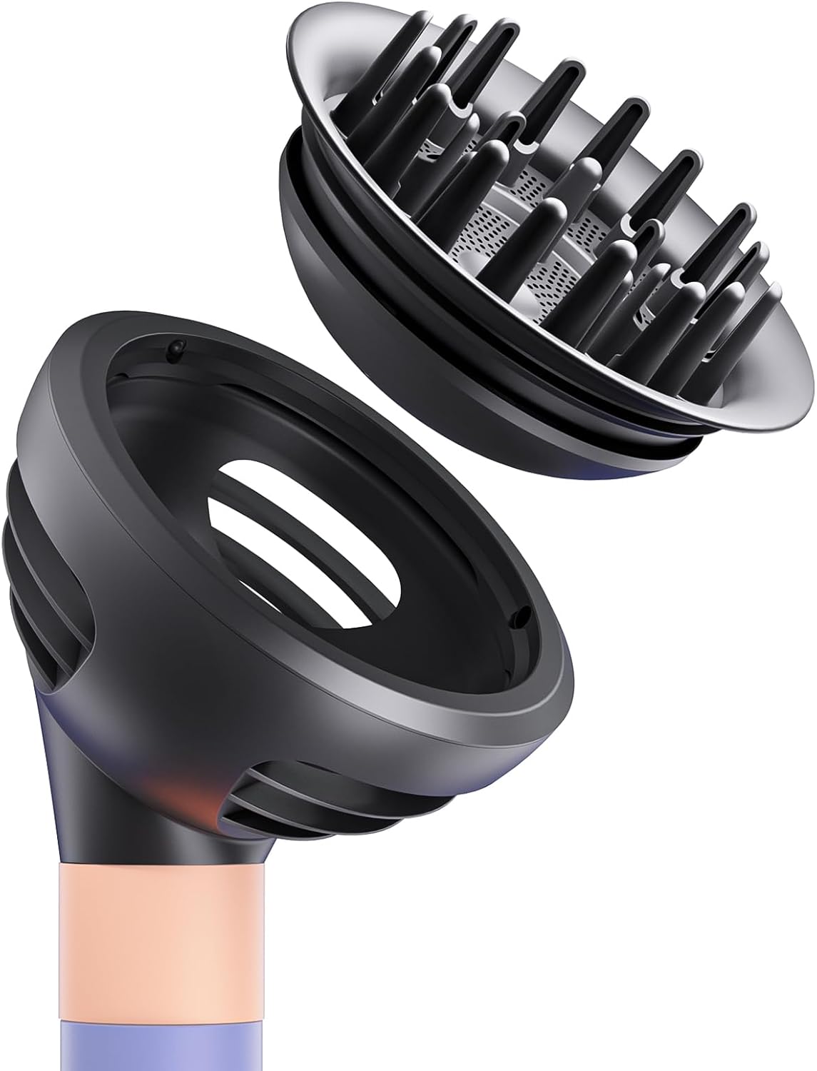 New Curly Diffuser for Dyson Airwrap, Accessory with Dual Dome & Diffused Mode, Compatible with All Dyson Models