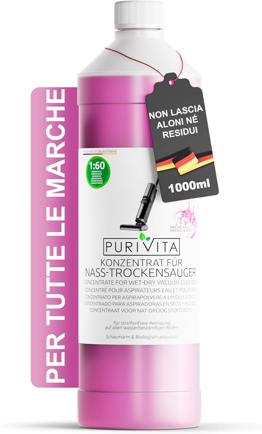 PURIVITA Concentrated Floor Cleaner [1000 ml] - Wet Window Cleaner and Floor Cleaners - Dry Floor Cleaner - Does Not Contain Foaming