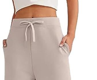 SHEKINI Pantaloni da jogging da donna per l'estate pantaloni da allenamento con tasche a gamba dritta pantaloni della tuta da donna a vita alta pantaloni sportivi da yoga pantaloni leggeri, cachi, XL