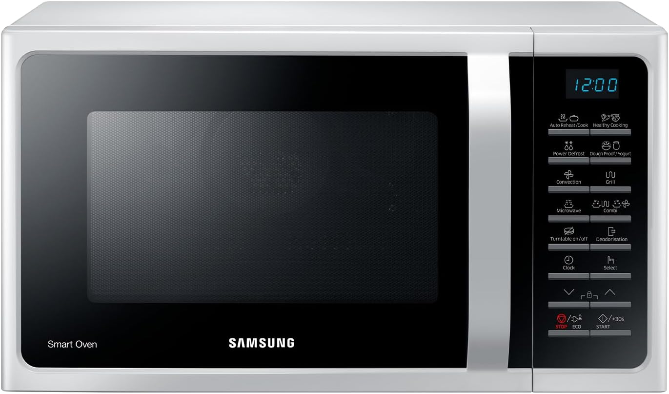 Samsung SmartOven MC2BH5015AW/ET Combined Microwave Oven, Ventilated Cooking, Fresh Menu, Microwave + Grill 900 W + 1500 W, 28 L, 52 L x 31 H x 47 D cm, White