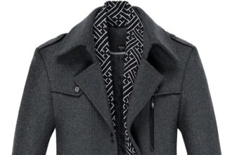 Allthemen Men's Winter Short Trench Coat Wool Coat Thick Thin Overcoat Parka Windbreaker Jacket with Lapel