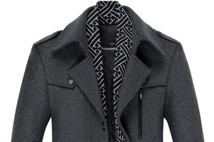 Allthemen Men's Winter Short Trench Coat Wool Coat Thick Thin Overcoat Parka Windbreaker Jacket with Lapel