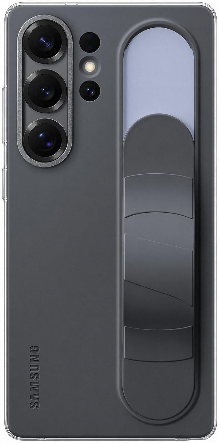 Samsung Standing Grip Case with Strap and Kickstand for Galaxy S25 Ultra, Black
