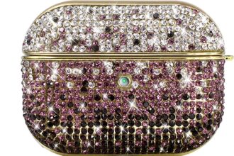 Protective Case for Airpods Pro 2nd Generation Rhinestone Rhinestone Cover Anti Slip Anti-Scratch Cover for Girls Gradient Purple