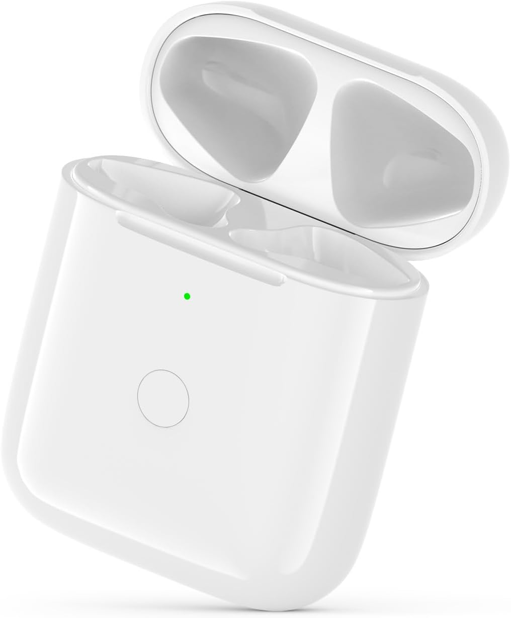 Wireless Charging Case Compatible with AirPods 1st and 2nd Generation, Replacement Bluetooth Charging Box with Pair Sync Button