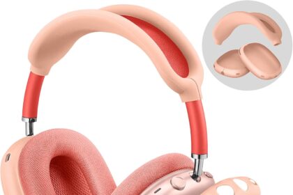 FINTIE Compatible with Airpods Max Case, Soft Silicone Protective Case for AirPods Max Helmet, Pink