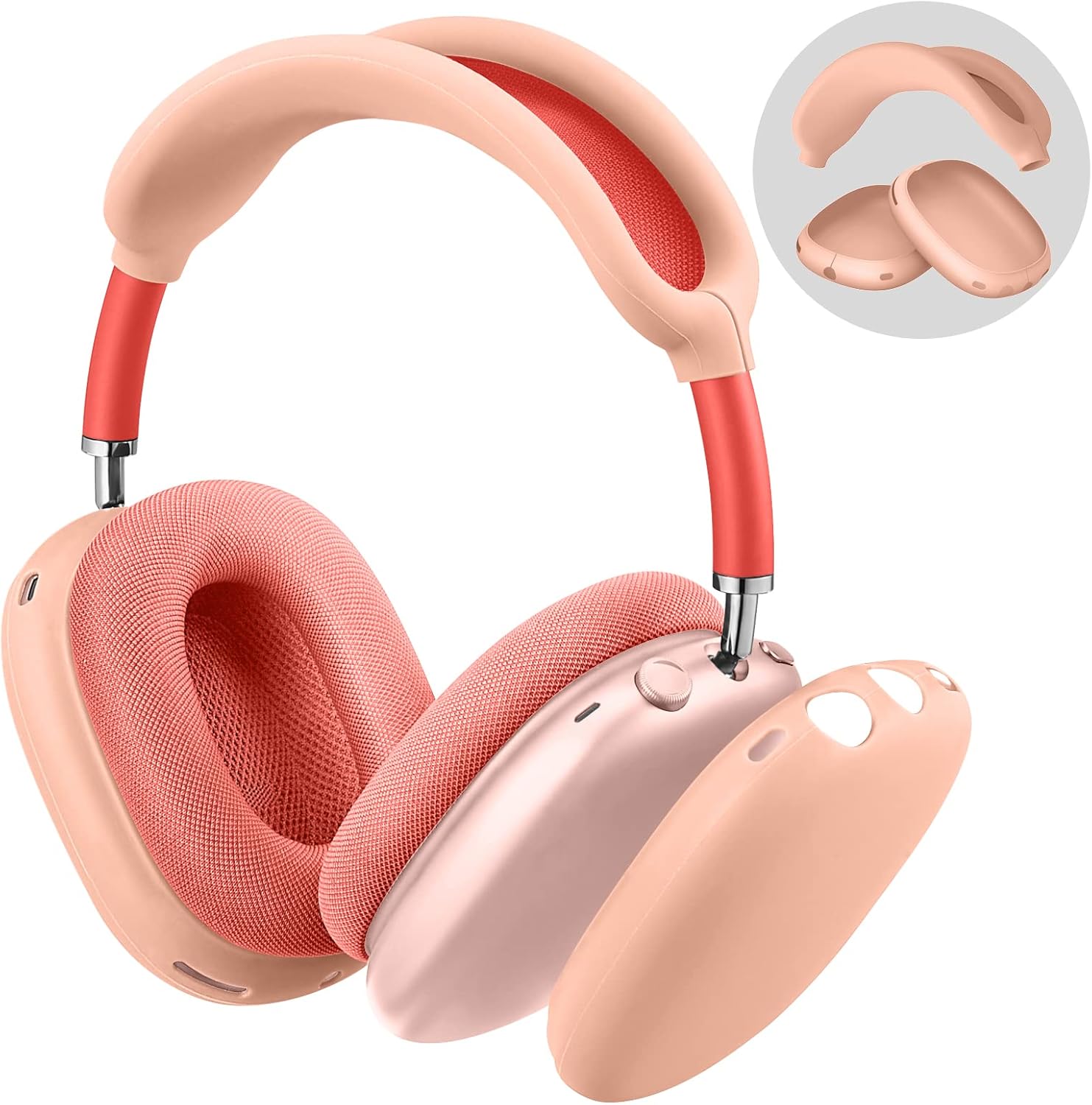 FINTIE Compatible with Airpods Max Case, Soft Silicone Protective Case for AirPods Max Helmet, Pink