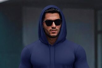 Men's Hooded Sweatshirt Short Sleeve Lightweight Hooded Summer Cotton Training T-Shirt