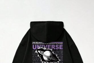 Men's Oversized Graphic Pullover Casual Long Sleeve Drawstring Hoodie with Pocket Fashion Clothes