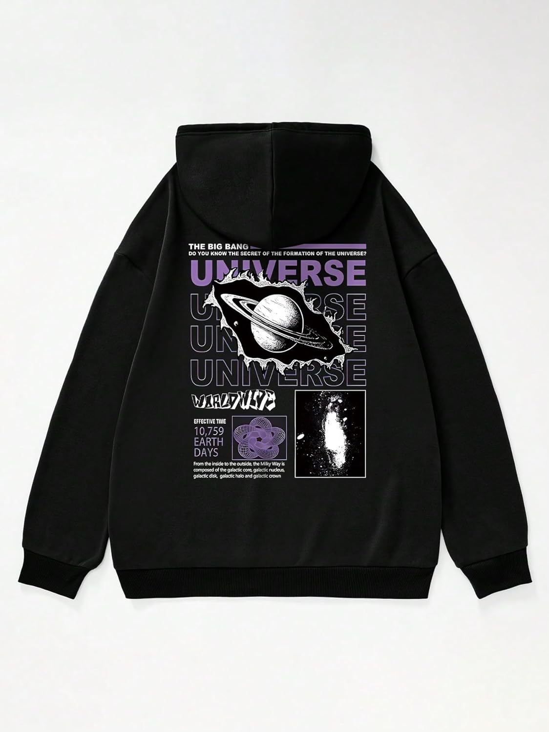 Men's Oversized Graphic Pullover Casual Long Sleeve Drawstring Hoodie with Pocket Fashion Clothes