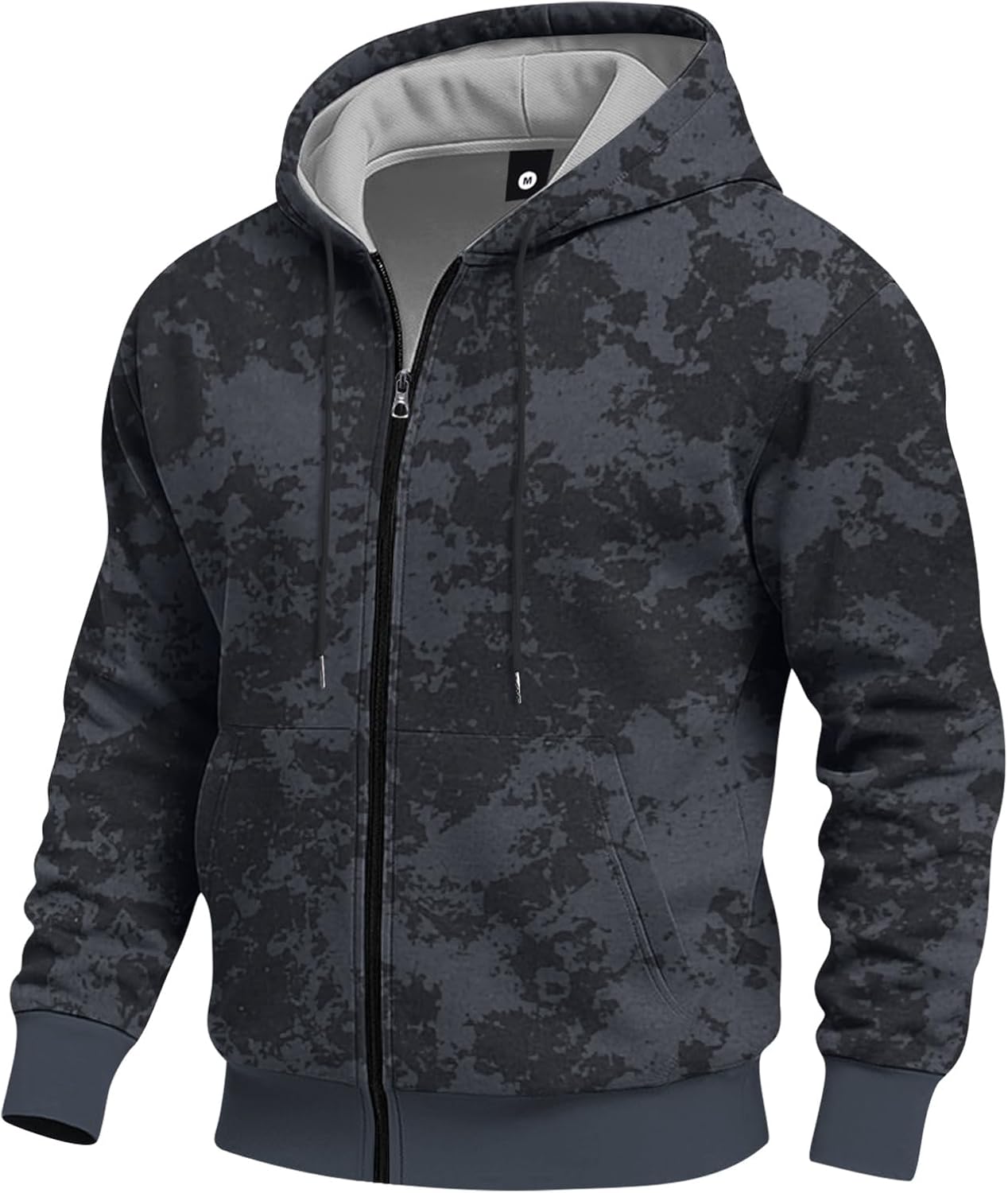 Men Spring/Autumn Slim Long Sleeve Pocket Tie-Dye Camouflage Zipper Hoodie Fashion Casual Sports Tops