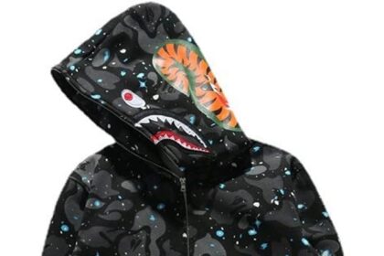 Men's 3D Printed Shark Hoodie Hip Hop Long Sleeve Zipper Zipper Camouflage Fashion Street Wear