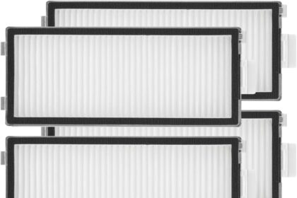 HEPA Filter for Roborock Qrevo Master, 4 Replacement Accessories for Roborock Qrevo Slim Robotic Vacuum Cleaner, Saros Z70 Washable Reusable Accessories