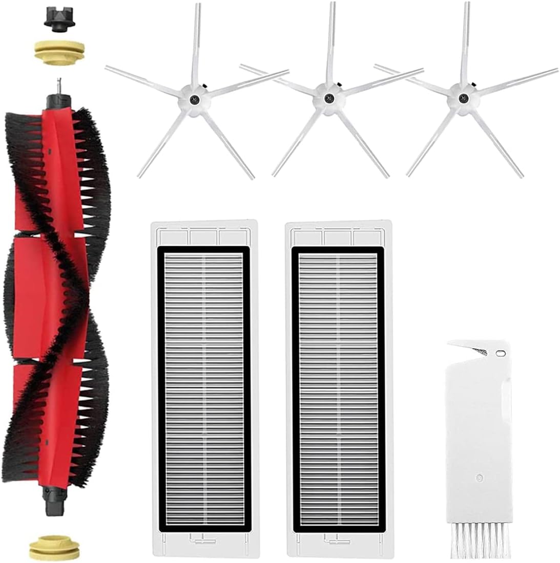 Accessories Replacement Kit for Xiaomi Roborock S5 Max S6 Max S6 Pure S6 MaxV S50 S51 S55 S60 S65 S5 S6 with 1 Main Brush, 3 Side Brush, 2 HEPA Filter