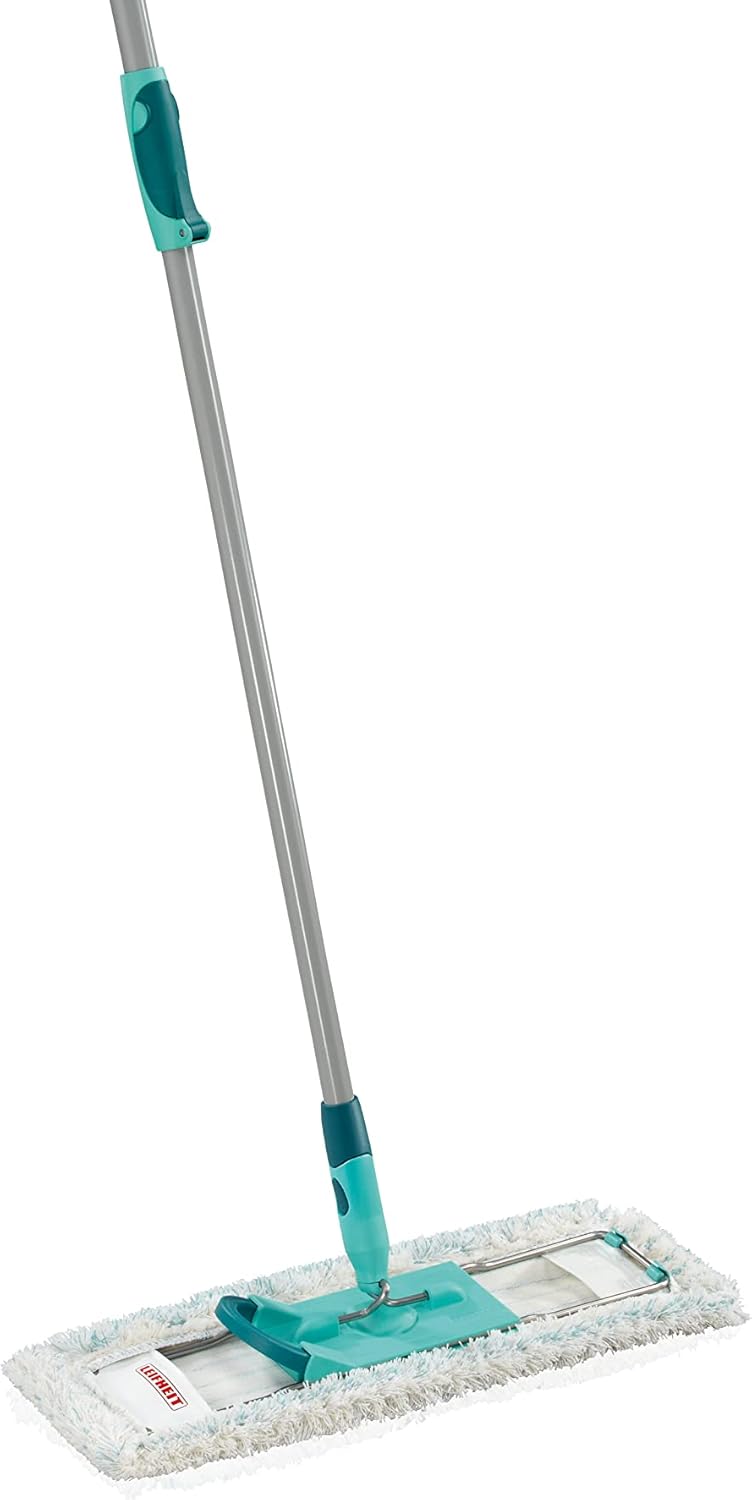 Leifheit 55023 Professional Floor Mop with Telescopic Handle, Telescope Stone, Fiber, Green, 110 x 16 x 6 cm
