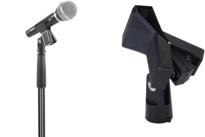 PYLE -PRO Microphone Stand Height Adjustable from 85 cm to 152 cm, Ground Microphone Stand with Heavy Round Base