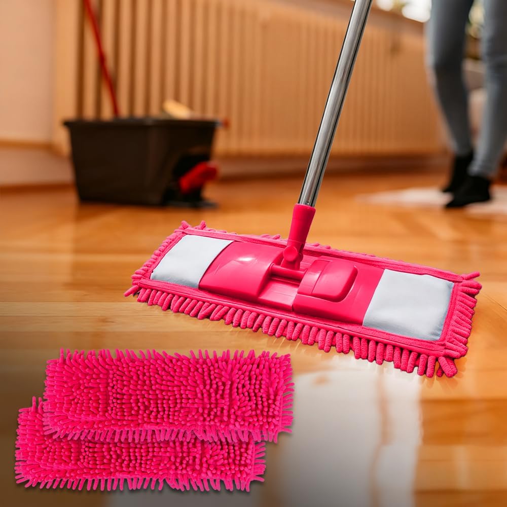 Reusable Mop Pads - Pack of 2 Replacement Mop Pads for Swiffer 15" Multi Purpose Floor Cleaning Mop, Rosered