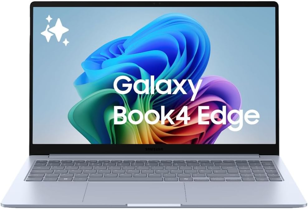 Samsung Galaxy Book4 Edge, Laptop, 15.6" Display, Snapdragon X Plus, 16GB RAM, 512GB SSD, Windows 11 Home, Sapphire Blue