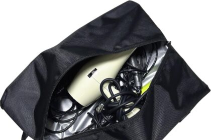 Veki Travel Case Compatible with Dyson Airwrap Styler, Foldable Travel Bag for Dyson and Shark Hair Dryer, Waterproof Organizer Bag for Curling Hair Curlers and Accessories, Black, minimalist elegant