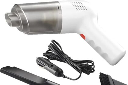 Voltix Portable Cordless Vacuum Cleaner, 9000Pa Rechargeable Lightweight Mini Cordless Vacuum Cleaner, USB Suction, Cleaning for Hair, Car, Home, Office, Kitchen (White)