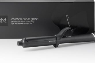 ghd Chronos Curve Grand Tong Professional Curler in Black – For Voluminous Curls That Last Long – Ideal for Medium and Long Hair (EU Plug)