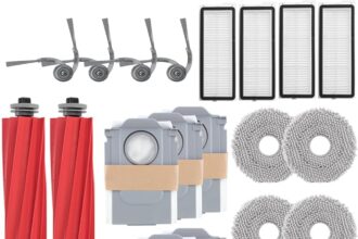 Replacement Accessories for Roborock Qrevo QV 35A Series QV 35S QR 598 QR 798 Robot Vacuum Cleaner 2 Main Brushes 4 Side Brushes 4 HEPA Filters 6 Dust Cloths 6
