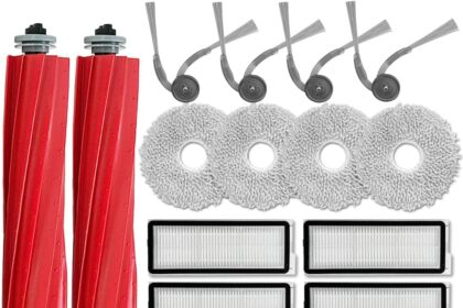 Ytaland Roborock QV 35A / QV 35S / QR 798 / QR 598 Robot Vacuum Cleaner Replacement Accessories (2 Main Brushes, 4 Side Brushes, 4 Hepa Filters, 4 Dust Bags, 4 Swabs
