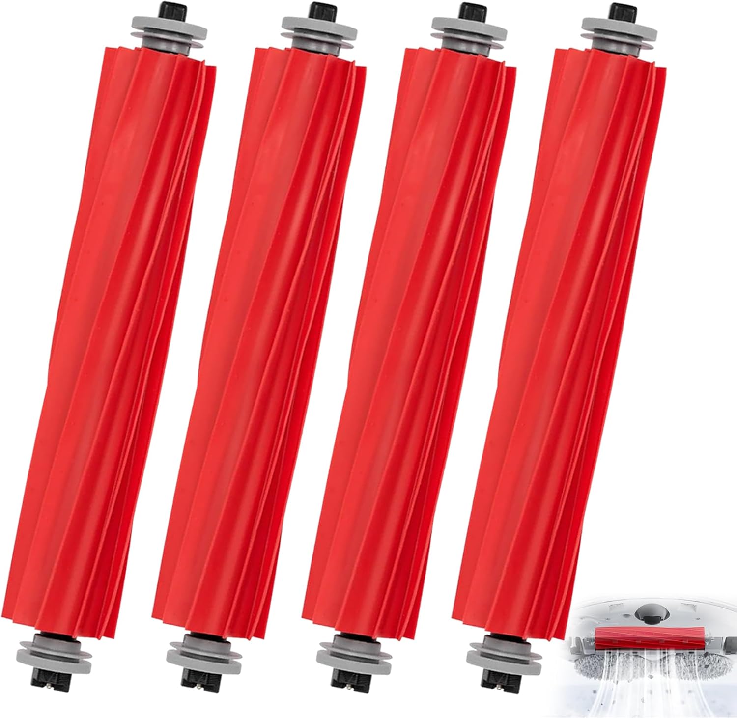4 Pieces Main Brush Accessories for Roborock S7/S7 MaxV/S7 MaxV Ultra/S7 Max Ultra/S7 Plus/S7 MaxV Plus/S7 Pro Ultra/Q7/Q7 Max/Q7 Max Plus/Q7 Maxv/Q7 Maxv Ultra/Q Revo, Vacuum Cleaner Parts