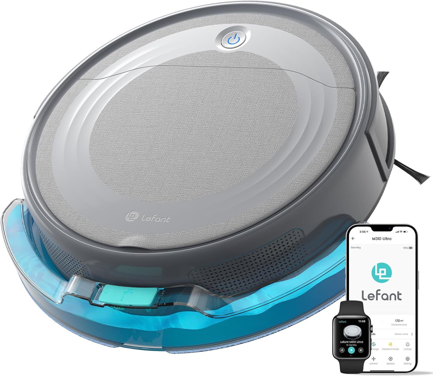 Lefant Robot Vacuum Cleaner with Ultra Thin Cleaning Function, Anti-Tangle Robot Vacuum Cleaner, Precise Obstacle Avoidance, App, Alexa Control for Pet Hair, Carpets, M310 Ultra