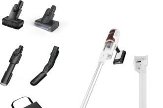 Shark Clean & Empty BU3521UKTSB Cordless Vacuum Cleaner, White/Mahogany