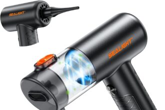 SEALIGHT Wireless Vacuum Cleaner, 28000Pa Portable Car Vacuum Cleaner, 400000 Tr/min Brushless Motor, Powerful Mini Vacuum Cleaner for Car Home Office Hair (Black)