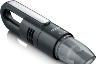 GRAEF. KC502EU Battery Vacuum Cleaner, Removable 2 Fold HEPA F6 Filter System x Nylon Filter, 7.4V Lithium Ion Battery, 2000mAh, Bagless, Black