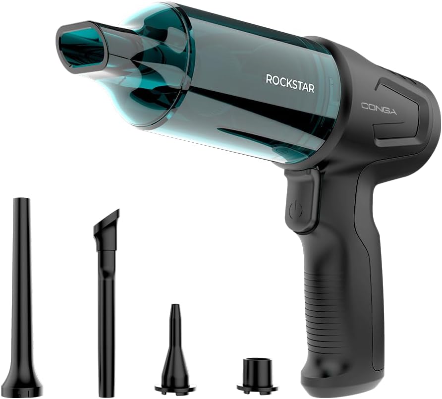 Cecotec Wireless Hand Vacuum Cleaner BLDC Conga Rockstar Micro Hand Motor, 80W, Suction Power 12kPa, Suction and Blow Function, 2 Ways, 25 Minute Autonomy, Accessory Kit