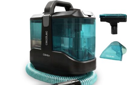 Cecotec Carpetclean 3-in-1 Conga 3000 Carpetclean Carpet Vacuum Cleaner: Sprays, Cleans and Vacuums, 400 W, 2 Tanks – Clean and Dirty Water, Water Sprayer, 6 m Radius, 1.2 m Flexible Hose