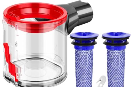 Dyson V7 V8 SV10 SV11 Bottom Container Clear High Quality Dust Container Includes 2 Pre Filters, 2 Post Filters and 1 Cleaning Brush