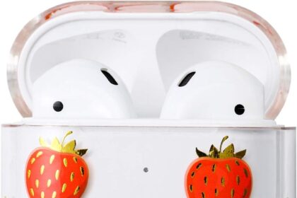 AKABEILA Compatible with Apple Airpods 2 AirPods Case, Cute Patterns, Clear Polycarbonate Airpods Hard Case, Shockproof [Front LED Visible] Full Protection,