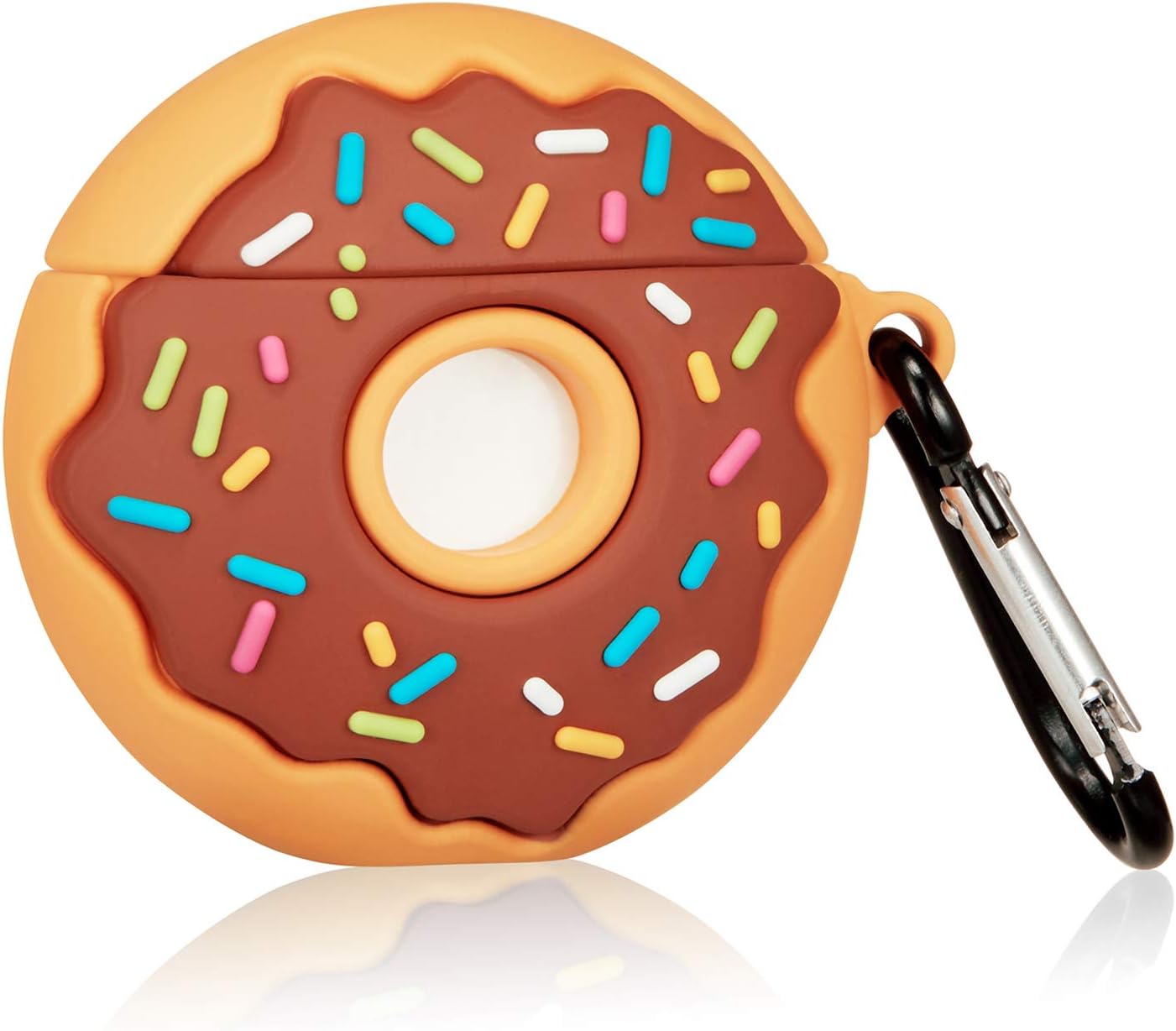 Jowhep Case for AirPods Pro/3 Protective Soft Silicone AirPod 3 Case Cartoon Leather Cute Girls Kids Keychain Fashion Funny Air Pods Pro Cases Brown Donuts