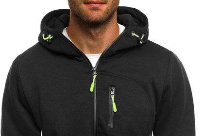 Men's Hooded Sweatshirt Long Sleeve Zip Pockets Casual Sweatshirt