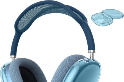 Fintie Cover Compatible with AirPods Max 2 (2026)/AirPods Max 1 (2024/2020) Headphones, Anti-Scratch Protective Transparent Soft TPU Case Cover, (Blue)