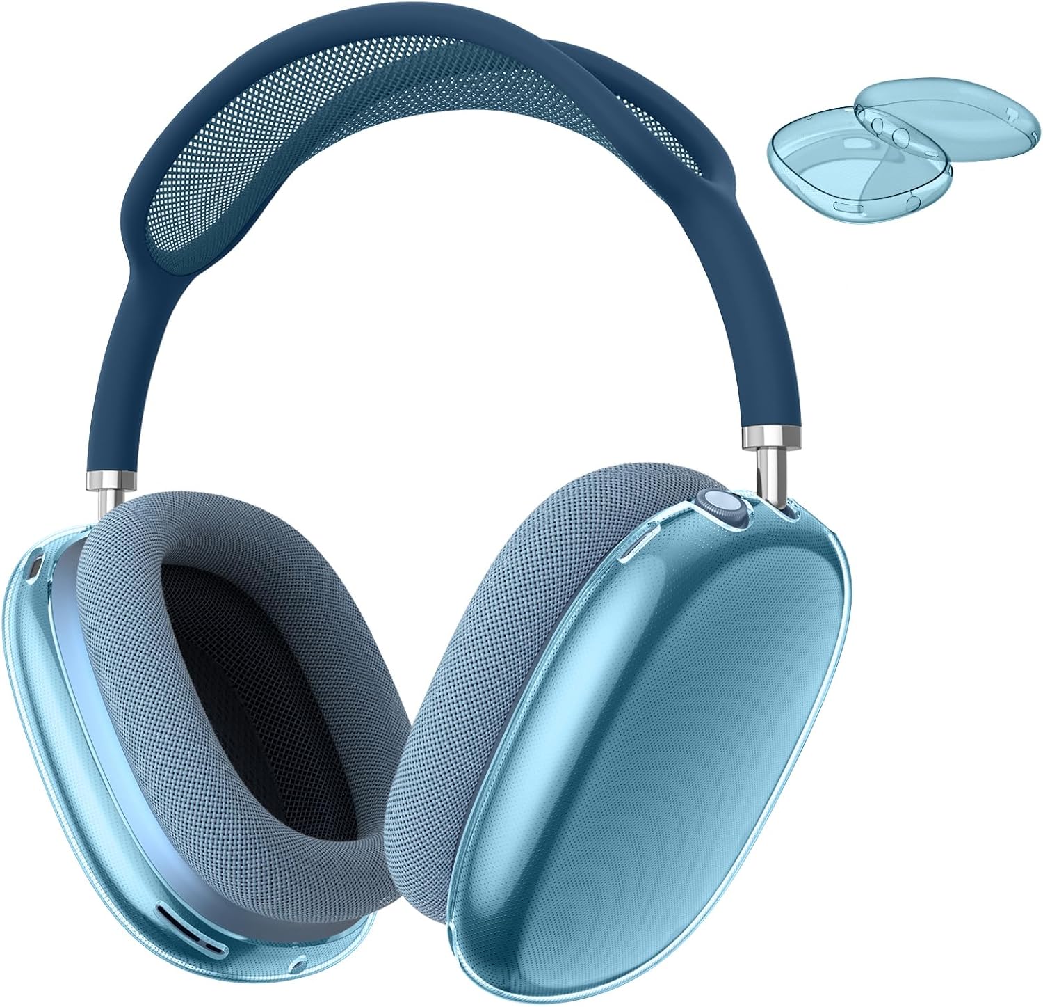 Fintie Cover Compatible with AirPods Max 2 (2026)/AirPods Max 1 (2024/2020) Headphones, Anti-Scratch Protective Transparent Soft TPU Case Cover, (Blue)