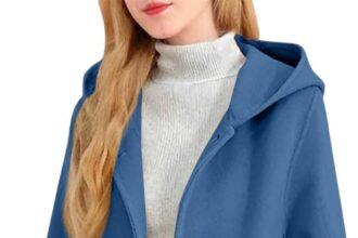 Generisch Women's Solid Color Hooded Coat with Pockets V Neck Long Winter Coat Comfortable Knee Length Trench Baggy Breathable Leisure Autumn