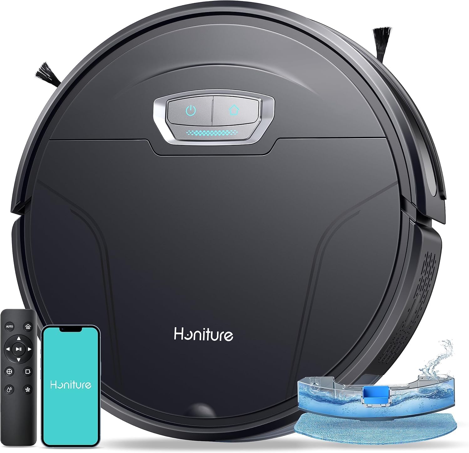 HONITURE Robot Vacuum Cleaner G20 Pro, Robot Vacuum Cleaner 3 in 1, Robot Vacuum Cleaner with 4500 Pa Suction, 180 Minutes Runtime, with Application Control, Ideal for