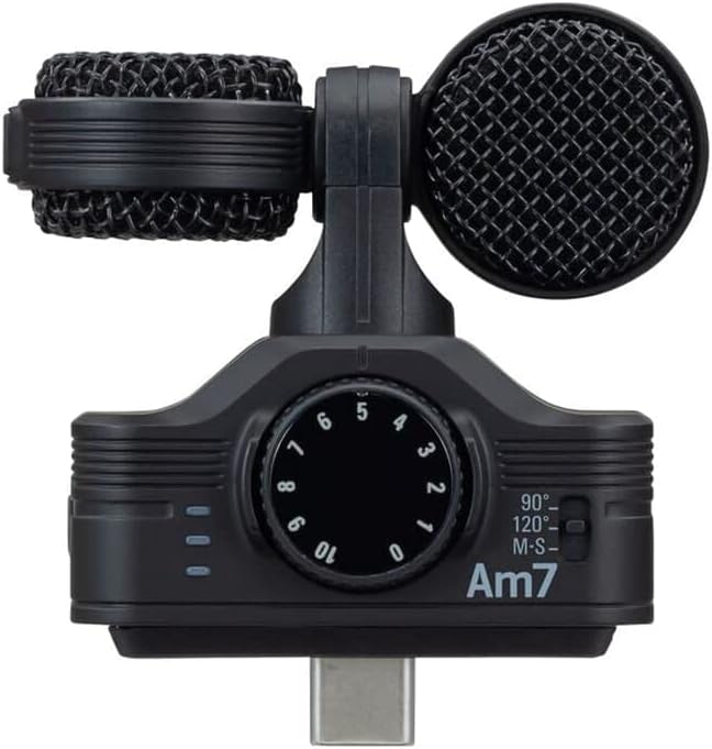 Zoom - AM7 Stereo Microphone for Android, Mid-Side Stereo, Rotating Capsule for Camera Alignment, Audio Recording for Music, Video, Interviews and More