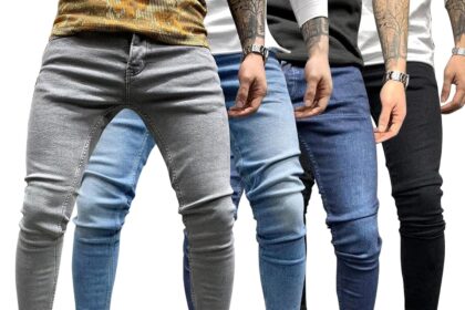 Mens Skinny Fit Wash Denim Stretch Casual Streetwear Denim Pants Daily Wear Slim Fit Silhouette Soft Comfortable