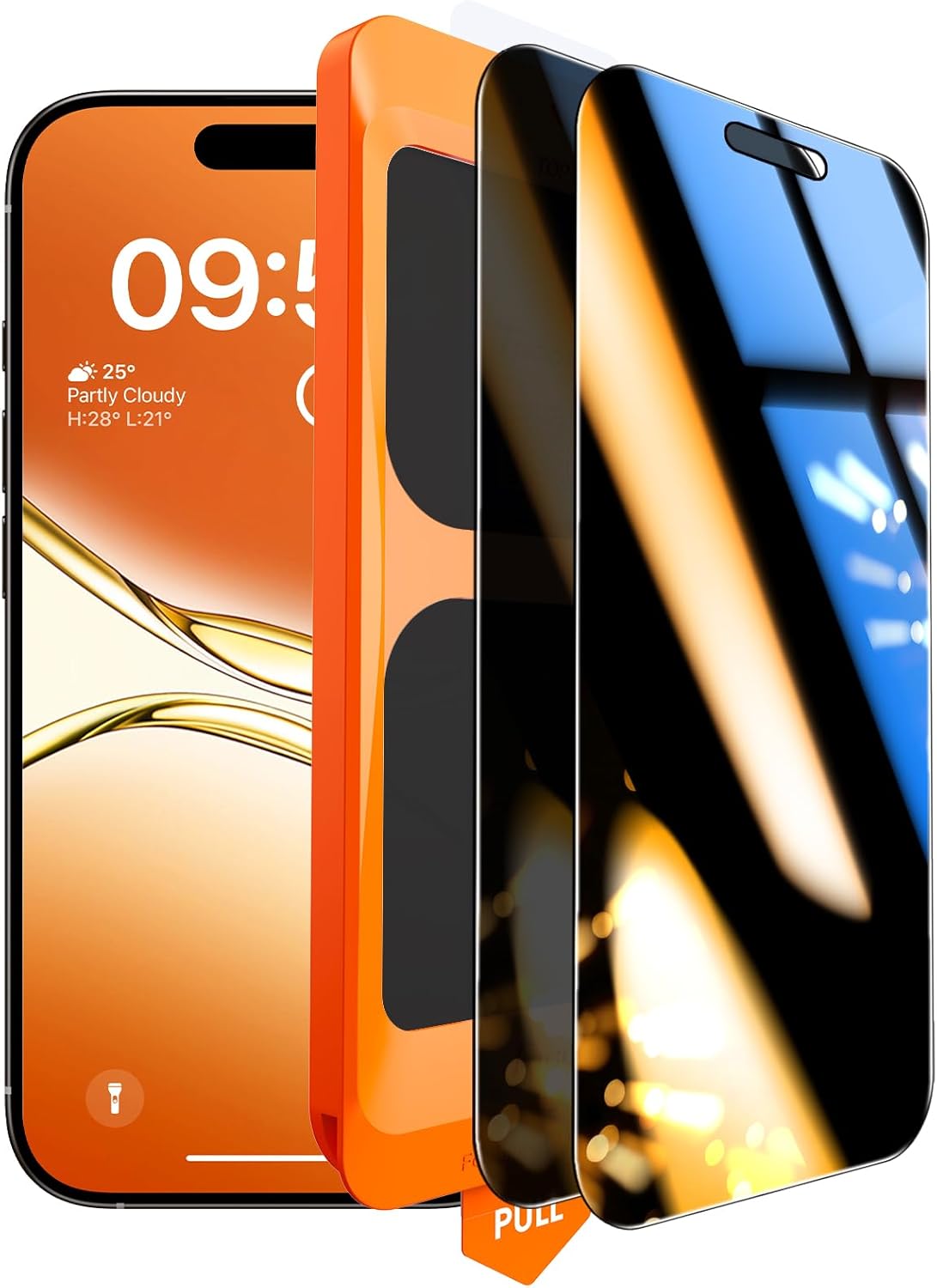 TOCOL Privacy Tempered Glass Film for iPhone 17, 25° Real Anti-Spy, Automatic Dust Removal, Full Coverage, Bubble Free, 9H Hardness, 2 Pieces