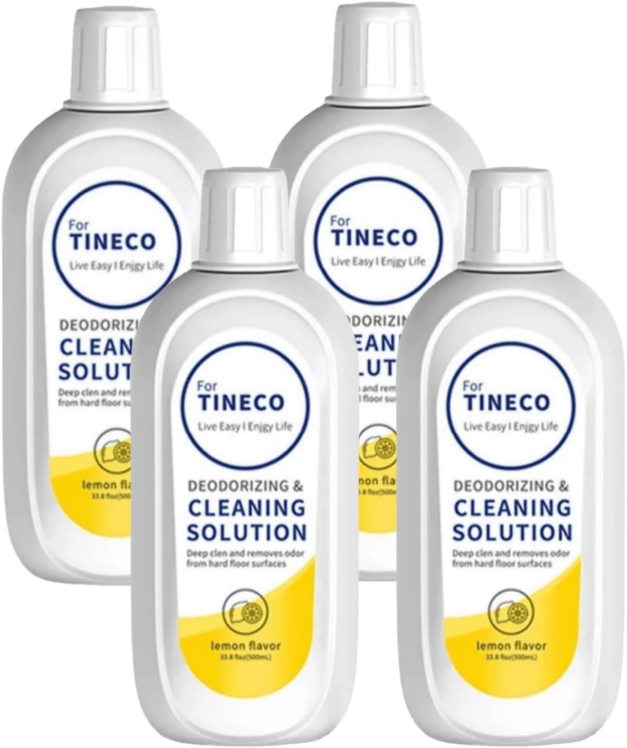 4 x Lemon Floor Cleaner 500 ml Compatible with Tineco Floor One S3/S5/iFloor/Breeze/S5 Combo/S7 Pro Vacuum Robot Parts