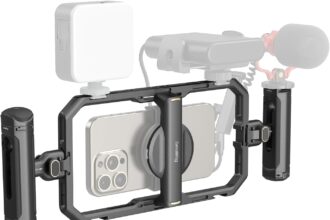 SMALLRIG Universal QR Phone Cage Kit Basic Aluminium Video Rig with Wireless Control Handle, QR Handle and Phone Clip, MagSafe Holder, for iPhone 16/15/14/13 Series - 4597