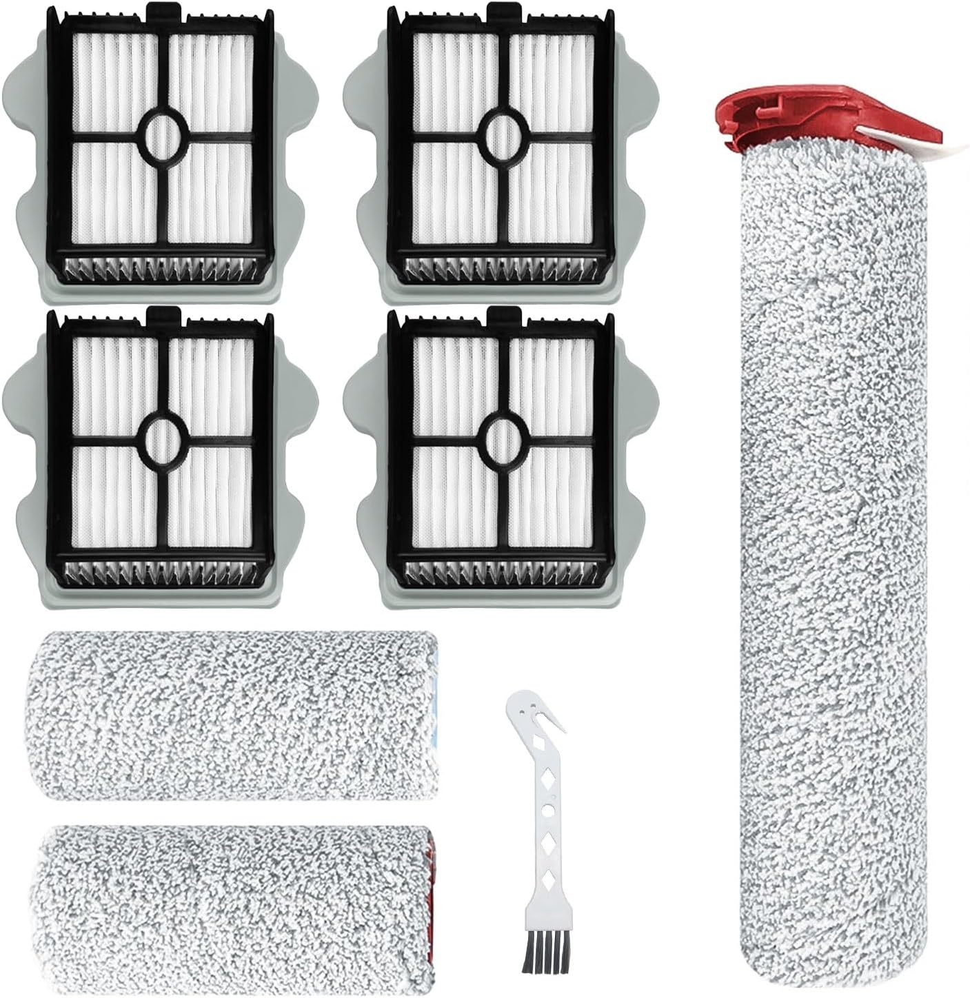 8 Piece Accessory Set for Roborock Dyad Pro/Dyad Pro Combo Replacement Brush Set, Wet and Dry Filter, 3 Brushes, 4 Filters, 1 Cleaning Brush